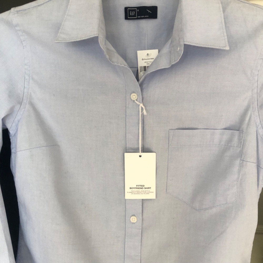 NWT Fitted Boyfriend Cotton Oxford Shirt/Blouse by GAP - Picture 10 of 13